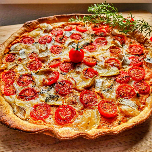 Tarte aux tomates cerise et fromage & chèvre
