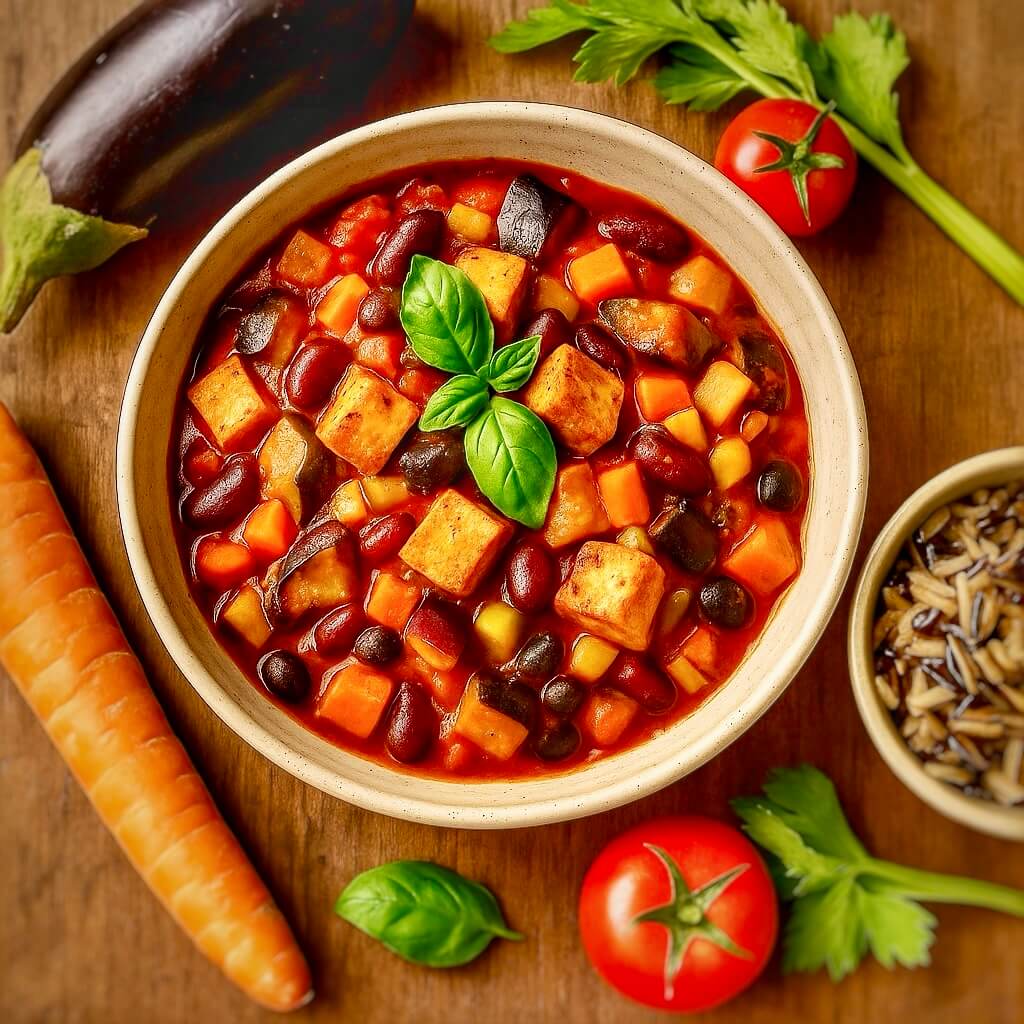 Mijoté de légumes & tofu fumé Bio à la tomate