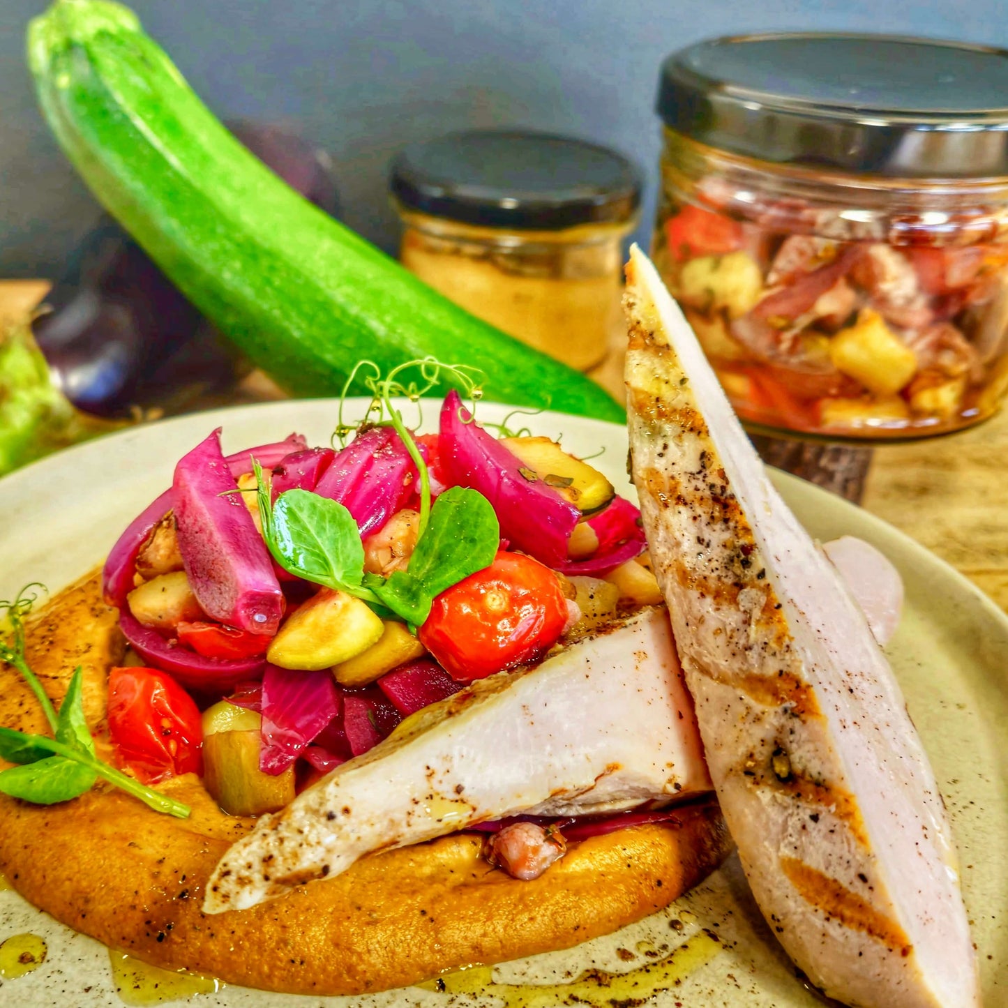 Salade printanière de légumes confits