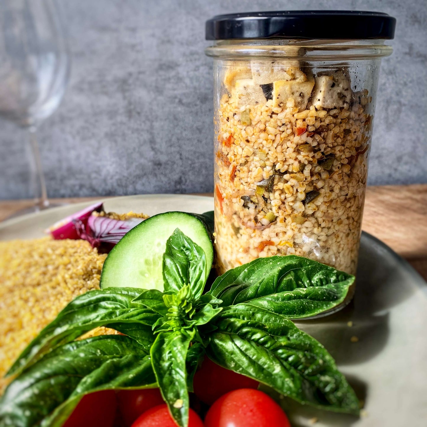Taboulé de boulgour aux courgettes & tomates confites