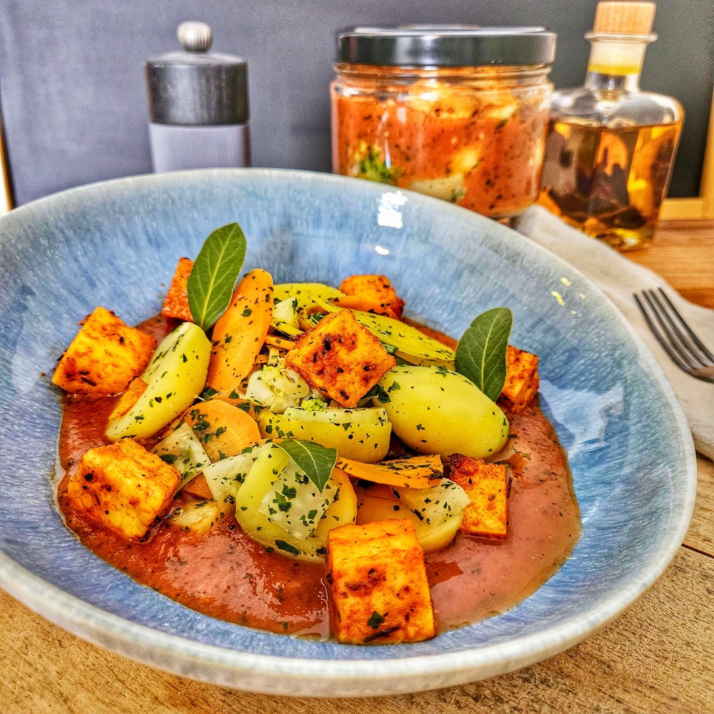 Cassolette de pommes de terre aux légumes & paneer