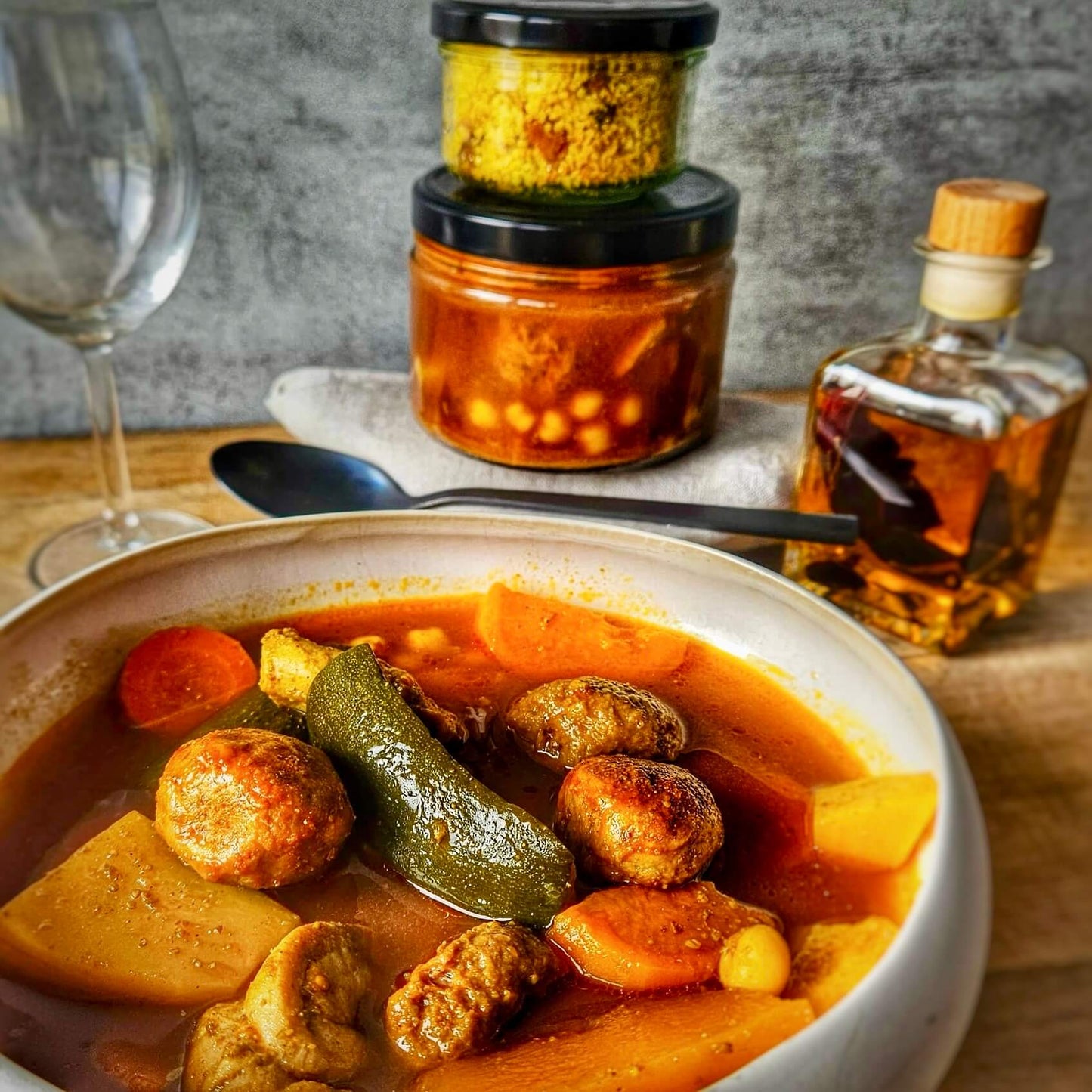 Couscous au poulet & boulettes d'agneau