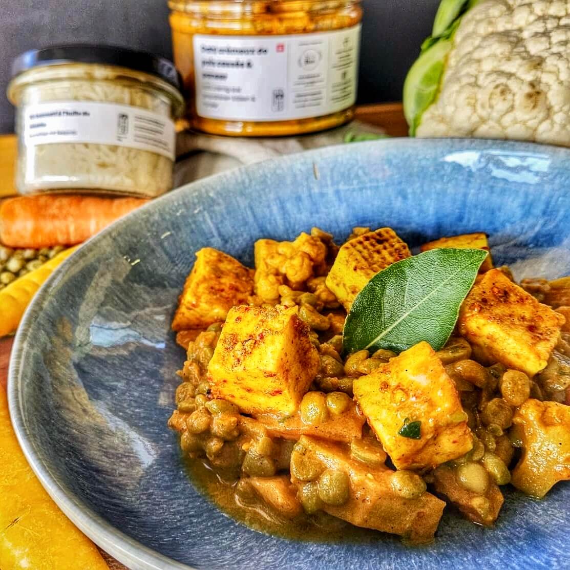 Dahl crémeux de pois cassés & paneer