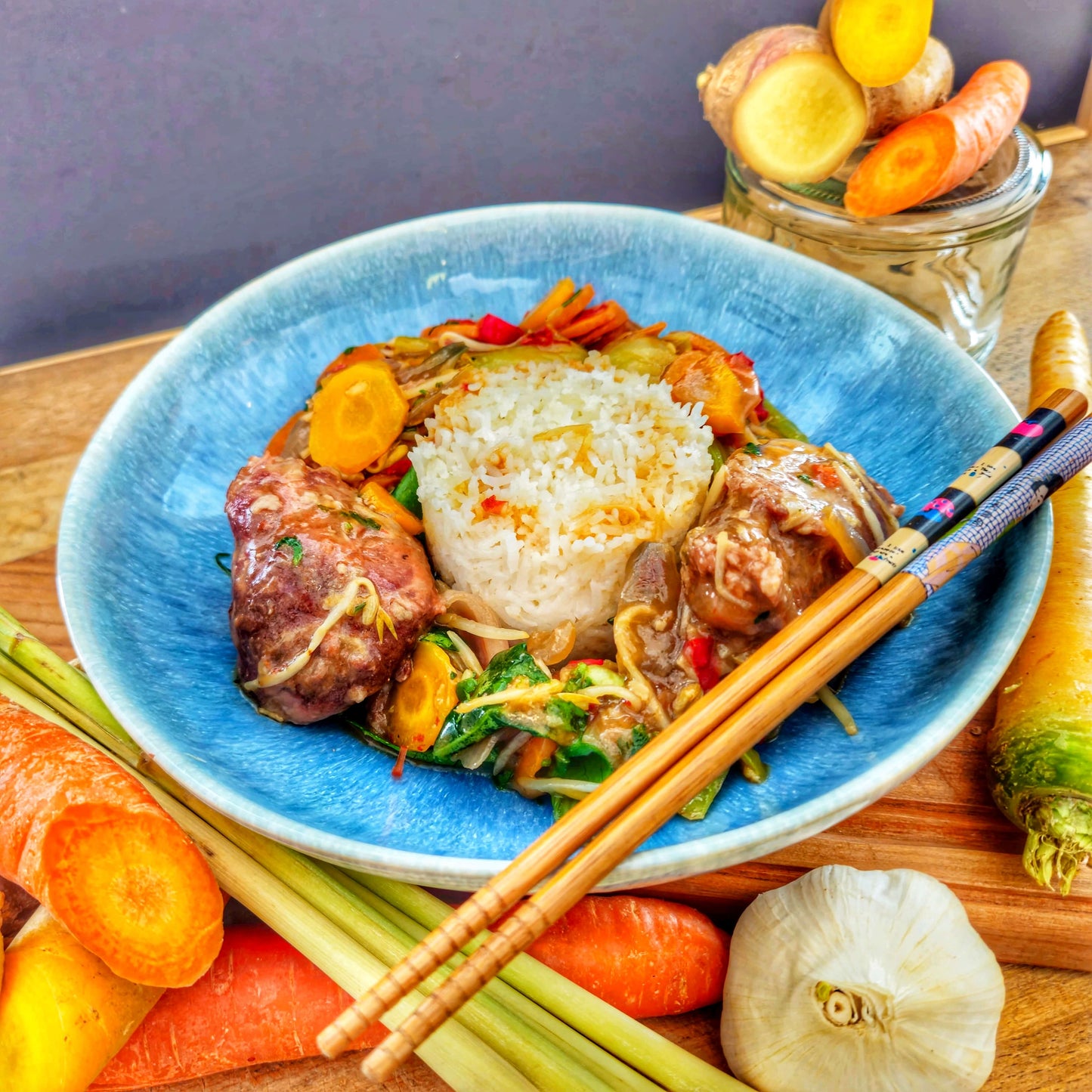 Pork cheeks confit & Asian-flavored jus 