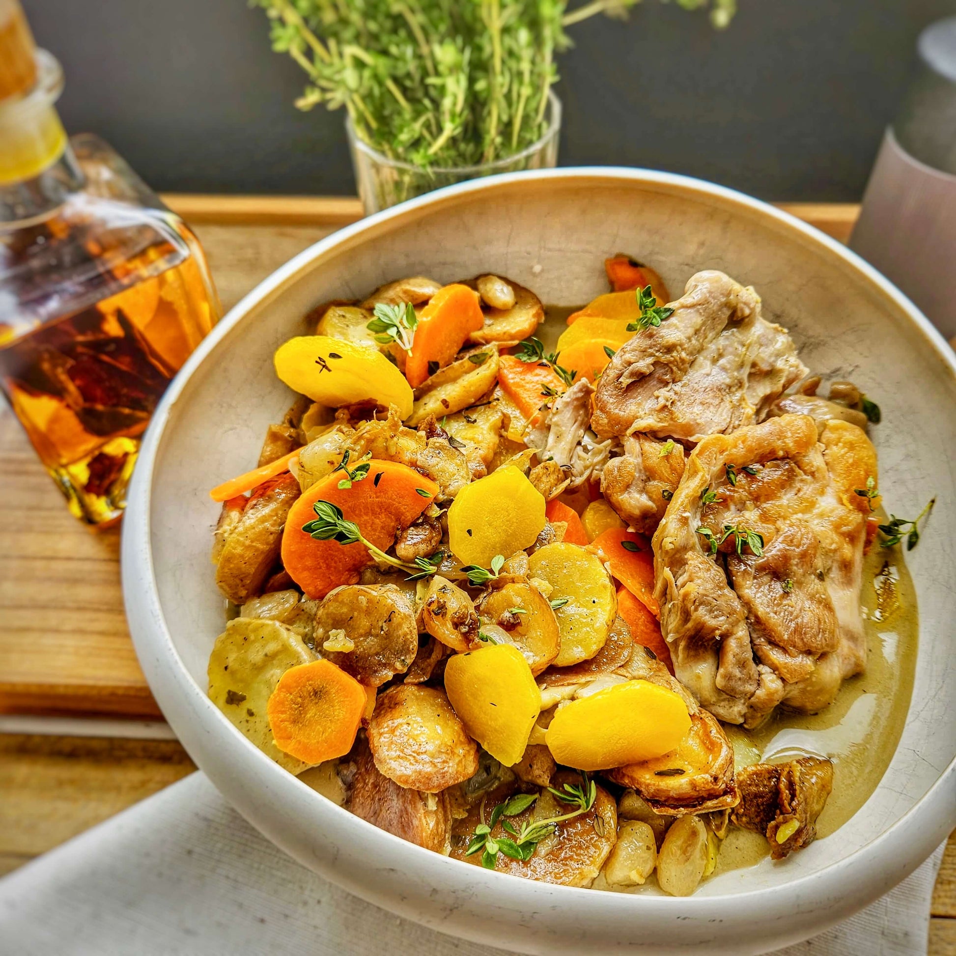 Fricassée di pollo ai carciofi
