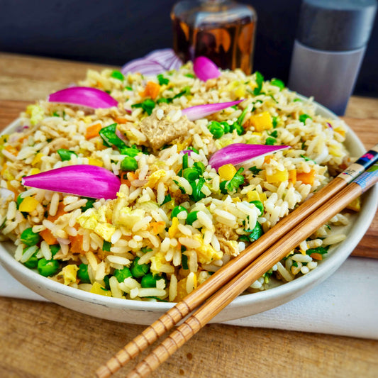 Riz cantonais aux légumes & seitan bio