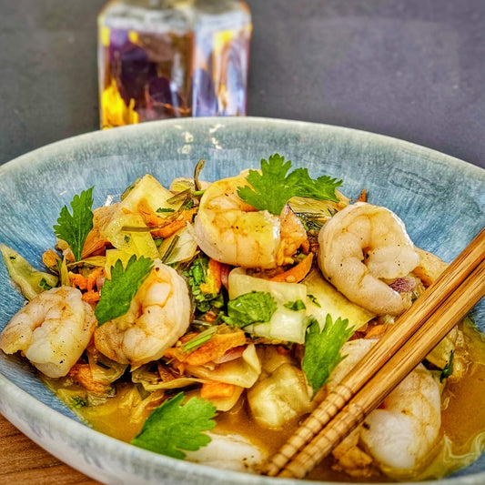 Salade de gambas & coleslaw à l'asiatique