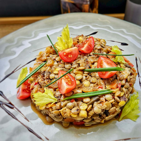 Salade de lentilles vertes (bio) & magret de canard